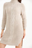 Womens Knitted Pattern High Neck Detail Dress MEWKND443