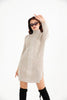 Womens Knitted Pattern High Neck Detail Dress MEWKND443