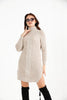 Womens Knitted Pattern High Neck Detail Dress MEWKND443