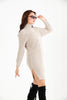 Womens Knitted Pattern High Neck Detail Dress MEWKND443