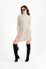 Womens Knitted Pattern High Neck Detail Dress MEWKND443