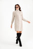 Womens Knitted Pattern High Neck Detail Dress MEWKND443