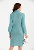 Womens Knitted Pattern High Neck Detail Dress MEWKND446