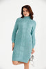 Womens Knitted Pattern High Neck Detail Dress MEWKND446