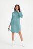 Womens Knitted Pattern High Neck Detail Dress MEWKND446