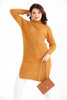 Womens Knitted Pattern High Neck Detail Dress MEWKND448