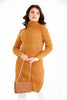 Womens Knitted Pattern High Neck Detail Dress MEWKND448
