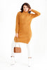 Womens Knitted Pattern High Neck Detail Dress MEWKND448