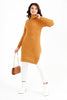 Womens Knitted Pattern High Neck Detail Dress MEWKND448