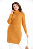 Womens Knitted Pattern High Neck Detail Dress MEWKND448
