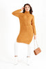 Womens Knitted Pattern High Neck Detail Dress MEWKND448