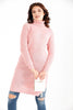 Womens Knitted Pattern High Neck Detail Dress MEWKND449