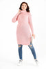 Womens Knitted Pattern High Neck Detail Dress MEWKND449