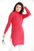 Womens Knitted Pattern High Neck Detail Dress MEWKND450