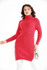 Womens Knitted Pattern High Neck Detail Dress MEWKND450