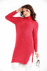 Womens Knitted Pattern High Neck Detail Dress MEWKND450