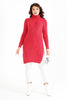 Womens Knitted Pattern High Neck Detail Dress MEWKND450