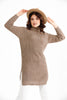 Womens Knitted Pattern High Neck Detail Dress MEWKND451