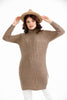 Womens Knitted Pattern High Neck Detail Dress MEWKND451