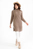 Womens Knitted Pattern High Neck Detail Dress MEWKND451