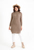 Womens Knitted Pattern High Neck Detail Dress MEWKND451