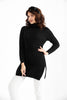 Womens Knitted Pattern High Neck Detail Dress MEWKND452