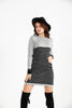 Womens Knitted Pattern Striped Pocket Detail Dress MEWKND458