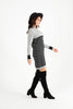 Womens Knitted Pattern Striped Pocket Detail Dress MEWKND458