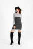 Womens Knitted Pattern Striped Pocket Detail Dress MEWKND458