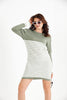 Womens Knitted Pattern Striped Pocket Detail Dress MEWKND454