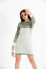 Womens Knitted Pattern Striped Pocket Detail Dress MEWKND454