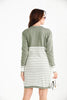 Womens Knitted Pattern Striped Pocket Detail Dress MEWKND454