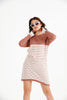 Womens Knitted Pattern Striped Pocket Detail Dress MEWKND460