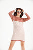 Womens Knitted Pattern Striped Pocket Detail Dress MEWKND460