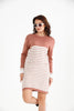 Womens Knitted Pattern Striped Pocket Detail Dress MEWKND460