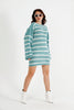Womens Knitted Striped Pattern Detail Dress MEWKND480