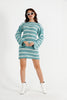 Womens Knitted Striped Pattern Detail Dress MEWKND480