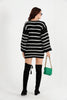 Womens Knitted Striped Pattern Detail Dress MEWKND485