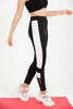 Women's Contrast Panel Mesh Detail Active Wear Leggings - WAL169