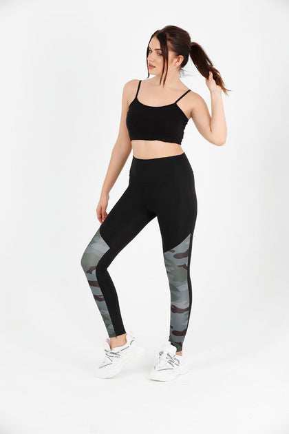 Women's Contrast Panel Active Wear Leggings - WAL174