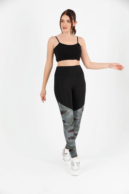 Women's Contrast Panel Active Wear Leggings - WAL174