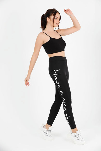 Women's Print Detail Active Wear Leggings - WAL171