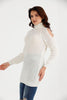 Women's High Neck Detail Long Sweater by Memnu - MEWS811