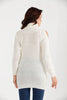 Women's High Neck Detail Long Sweater by Memnu - MEWS811