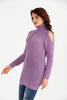 Women's High Neck Detail Long Sweater by Memnu - MEWS812