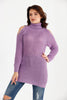 Women's High Neck Detail Long Sweater by Memnu - MEWS812