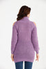 Women's High Neck Detail Long Sweater by Memnu - MEWS812