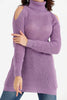 Women's High Neck Detail Long Sweater by Memnu - MEWS812