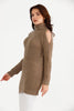 Women's High Neck Detail Long Sweater by Memnu - MEWS814