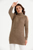 Women's High Neck Detail Long Sweater by Memnu - MEWS814